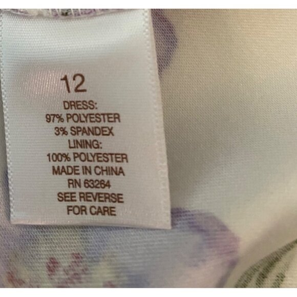 Dressbarn Purple Floral Sleeveless Dress Size 12 - Picture 4 of 9